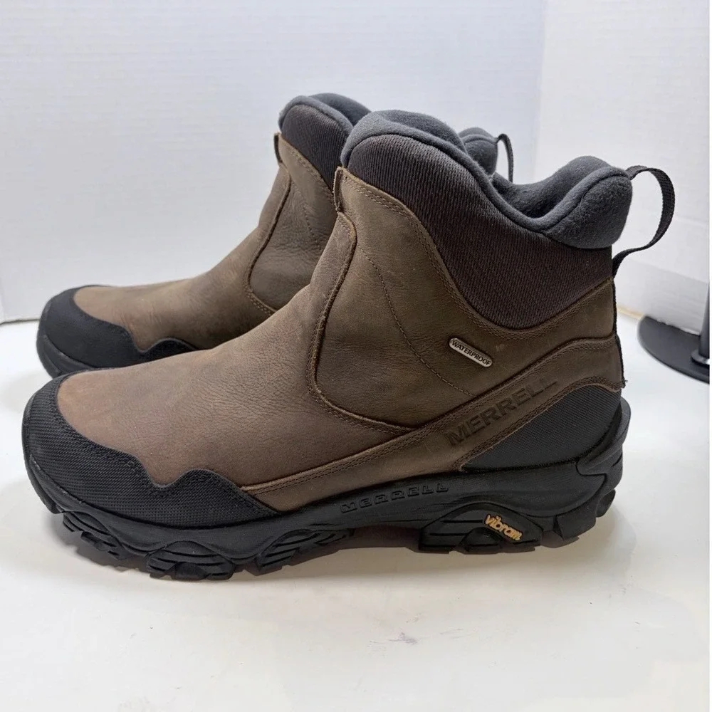 Merrell Mens 11.5‎ M Coldpack 3 Thermo Tall J037201 Waterproof Zipper Earth Boot